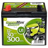 GreenMax U1 Garden Power Rasentraktor-Batterie 12V 30Ah 300A Starterbatterie für Aufsitzmäher wartung