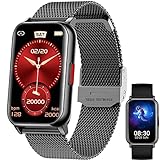 Smartwatch,1.57 Zoll Touchscreen Fitness Armbanduhr, Fitness Tracker mit Pulsuhr, IP68 Wasserdicht Sportuhr mit Schrittzähler Schlafmonitor, Smart Watch für Damen Herren für Android iOS Schw