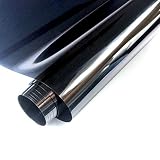 FENTIS Schwarz Reflektierende Fensterfolie Einwegspiegel Solarfolie Spiegelglasfolie Statisch Haftende Fenstertönung Hitzekontrolle Anti UV No-Kleber 60x200