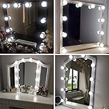 Led Spiegelleuchte, Hollywood Stil 10 Dimmbar Schminklicht 6000K Make Up Licht, Schminktisch Leuchte, Schminkleuchte, Spiegellampe für Kosmetikspiegel, Schminktisch/Badzimmer MEHRWEG