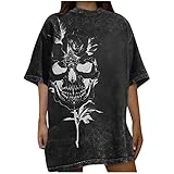 Damen Vintage Drop Sleeves Printed Pattern Casual Kurzarm Tops Bluse Langarmshirts für Damen radtrikot Herren Kurzarm Outdoor Hemd H