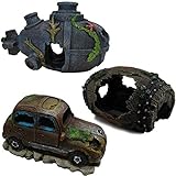 OrgMemory Ornamente für Aquarien, Fisch Tank Dekoration, 3 Stück, Aquarium Hö