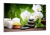 Bilder auf glas - Blume aromatherapie spa - 100x70cm - Glasbilder - Wandbilder - Kunstdruck - zum Aufhängen bereit - Wanddekoration aus Glas - Glas Bilder - Wandbild auf Glas - GAA100x70-2718