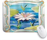 Mausmatte Mauspad Jugendstil Lotus auf dem Wasser Barock Avantgarde klassische Architektur Muster angepasste Kunst Mauspad rutschfeste Gummibasis für Computer Laptop Schreibtisch Zubehö