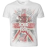 Rolling Stones Herren North American Tour 1981 with Sublimation Printing T-Shirt, weiß, L