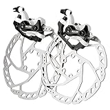 RUJOI Bremsscheibe 2 Stück Fahrrad Bremsscheibe mit 12 Schrauben 160 mm Rotor Aluminium vorne und hinten, Mechaniker-Werkzeugloser Pad-Versteller für Rennrad, Cruiser MTB, Mountainbik