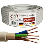 OKSI 20m NYM-J 5x2,5 mm² Mantelleitung Feuchtraumkabel Elektrokabel Kupfer Made in Germany