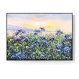 RLJHG Bilder leinwand wandbild Abstrakte lila Blumen Ölgemälde Wand Bilder Leinwanddruck auf Poster und Kunstdrucke Wandbild Wohnzimmer Wohnkultur60x90cm x1 R