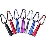 Schlüsselanhänger Taschenlampe(7 Stück),Portable Bunte Mini LED Taschenlampe Fackel Licht Karabiner Tasche Schlüsselanhänger Outdoor für Wandern Klettern Geburtstagsfeier usw (Zufällige Farbe)