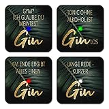 LED-Untersetzer für Gläser – Das Original – 4er-Set LED Getränkeuntersetzer – Leuchtende Untersetzer für Gin Gläser, Bier, Whisky & Cocktails – Gin Accessoires Geschenk für M