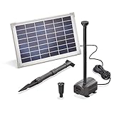 Solar Teichpumpe 12 Watt Solarmodul 650 l/h Förderleistung 1,4 m Förderhöhe esotec Professional Produktserie Komplettset Springbrunnen Gartenteich, 101912