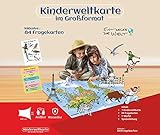 Play Kinderweltkarte im Großformat + 84 Fragekarten + 1 Würfel, Reißfest u. W