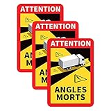 FOTBIMK Hinweisschild ‚Angles Morts‘ für Frankreich | als LKW Aufkleber oder warnaufkleber | mit LKW Motiv | 250 x 170 mm | Warnung vor Totem Winkel(3PCS