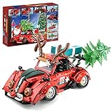 FREENN Technic Sportwagen mit Weihnachtsbaum & LED-Beleuchtung, 2870 Stück 1:10 Supercar Rennwagen Sammlermodell Advanced Building Set, Kompatibel mit Lego Weihnachten 2021