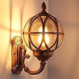 Außenwandleuchten Traditionelle E27 Aluminium Äußere Wandleuchte Europäische Wasserdichte Rust Sonnenschutz Hof Türweit Korridor Gang Lichter Outdoor Villa Balkon LED Hängende Retro-Wand-Sconcy-Glob