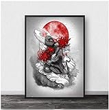 Posters Japanese Zen Ink Bonsa Bushido Samurai Kanji Canvas Art Painting Wall Pictures for Living Room Decor 40X60Cm No F