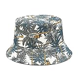 Eimerhut Damen Bananenbäume Muster Eimer Hüte Frauen Männer Angelkappen Sonnenhut Sonnencreme Hip Hop Mütze Panama Reversible Fisherman Hat-Black_and_White_One_S