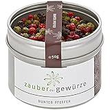 Zauber der Gewürze Bunter Pfeffer - Gewürzmischung in Premium-Qualität - Grober Pfeffer-Mischung in Aromadose - Ideal für Fleisch, Fisch, Pasta oder Salat, 55g