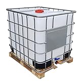 KLAREWO 1000l IBC Container Wassertank Regenwassertank Tank auf Holzpalette GESPÜLT