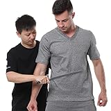 5-Stufige Schnittfeste Halbe Ärmel Für Männer, Lässig Bequeme Anti-Schnitt-Gartenmesser Proof Safety Cutting Schutzkleidung,Grau,XXL