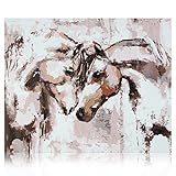 SUMGAR Malen nach Zahlen Pferd Grau Brau Gemälde Erwachsene DIY Tier Kunstwerk Bild Dekor Wohnzimmer Schlafzimmer Kinder Anfänger 40x50
