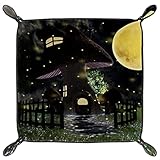 Leder Tablett,Taschenleerer,Valet Tray,Tablett Organizer,Pilz-Firefly Moon. für Kommode Schreibtisch W