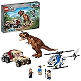 LEGO 76941 Jurassic World Verfolgung des Carnotaurus Spielzeug mit Helikopter und Pickup für Jungen und Mädchen ab 7 Jahren Dinosaurier Geschenk