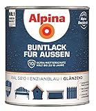 Alpina Buntlack Metalllack 0,75L enzianblau Ral 5010 glänzend Auß