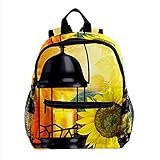 Jessgirl Kleine Rucksäcke Mini Rucksack Fallblume Kürbiskerzenlicht Herbst Danksagung Leichter Reiserucksack für Jungen und M