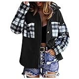 XIOerziwo Strickwesten Mäntel Wintermantel Damen Outdoor Sweatjacke Frauen Leicht Pullover Sweatshirt Winter Sweater Damen Winter Casual Fashion lose Nähte Plaid Plüsch Strickjack