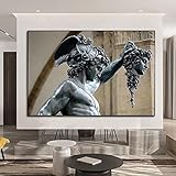 Azhangpu Art Der Kunstdruck Perseus Medusa Skulptur Portrait Statue Poster und Drucke Wandkunst Bild für Zimmer Wohnkultur 60x90