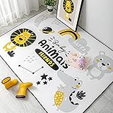 XIHEJD Kinderspaß Spielmatte, Krabbeldecke, Yoga Teppich, Anti-Rutsch-Teppich, Cartoon Tier Kinderzimmer Bodenmatte, Weiche Polyester Kinder Spielmatte Teppichboden, Wohnzimmer Dekoration 80x150