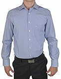 OLYMP Herren Hemd Modern Fit Langarm, S6 mittelblaue Streifen, 44