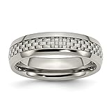 Diamond2deal Ehering Titangrau Karbonfaser Inlay 6 mm Größe 10,5
