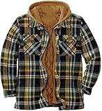 LIUPING Herren Winter Kariertes Hemd Arbeitshemd Holzfäller Jacke Holzfällerhemd Flanellhemd Gefüttert Thermohemd Mit Kapuze (Color : G, Size : XL)