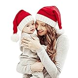 Familie passende Weihnachtsmütze Mutter & Baby Strickmütze Weihnachten Eltern-Kind Pom Pom Beanie Mütze Winterwärmer Santaa Mützen Häkeln R