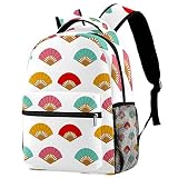 Schultasche mit spanischem Fächermuster, Blau, Rot, Rosa, Gelb, lässiger Schulranzen für Teenager, Mädchen, Jungen, Reiserucksack, Laptop, Schule, Bü