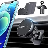 VANMASS Handyhalterung Auto Magnet Autohalterung【6 Extra Starke N52 Magnete】Universal Kit 2 Lüftungsclips 2.0 + 4 Metallplatte Kfz Handyhalterung 360° Drehbar Für Alle Handys iPhone Samsung Huawei LG