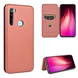 Miagon Xiaomi Redmi Note 8T Brieftasche Hülle mit Kohlefaser Textur,PU Leder Schutzhülle mit Kartenfach Handyhülle Tasche Etui Folio Flip Cover Case Tasche für Xiaomi Redmi Note 8T