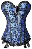 KUOSE Damen Vollbrust Corsage Bauchweg Korsage Top Übergrößen Schwarz, Blau, EUR(46-48)5XL