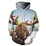 Eternali Schneemann Weihnachtspullover Herren Weihnachten Hoodies Unisex Paar Hässliche Sweatshirts Hoodies Druck 3D Ugly Christmas Christmas Hoodie Pullover Xmas Lustige Santa Kordelzug Kapuzenjack