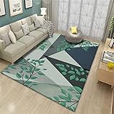 Teppichkitchen rugWohnzimmerteppich mit grünem Blattdruck ist schmutzabweisend, weich und verformt Sich nichtRutschfeste Schalldämmungbedroom decorteppiche für schlafzimmer100X200CM