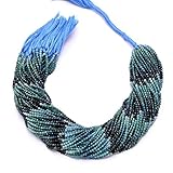 Jaipur Gems Mart Natürlicher Blauer Indicolite Turmalin 3mm facettierte Rondelle Perlen | 13 Zoll Strand | AAA + Paraiba Turmalin Halb