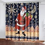 HOMEIEU Weihnachtsvorhänge, Weihnachts- Und Elchdrucke, Verdunkelungsvorhänge, Schlafzimmer- Und Wohnzimmervorhänge (W107xH183cm-2PCS)