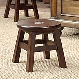 Siunwdiy Runder Massivholzhocker Kleine Massivholzfußstütze Tragbare Massivholz Erwachsene Kleine Bank Hocker Geeignet für Sofa im Wohnzimmer, Couchtisch,B