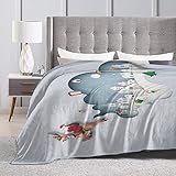 Weihnachten Kuscheldecke Flanell Decke Überwurf, Treer Wohndecke Weiche Mikrofaser Fleecedecke als Sofadecke, Couchdecke, Sofaüberwurf, Bettüberwurf, Tagesdecke (Weihnachtsstadt,150x220cm)