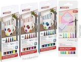 edding 4200 Porzellan-Pinselstiften (18er Komplett Set) + 6er Set Pastell Fasermaler Neue E