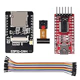 ALMOCN ESP32-CAM WiFi + Bluetooth Modul WiFi ESP32 CAM Development Board with Camera Module OV2640 2MP + FT232RL FTDI USB to TTL Serial Converter + 20 Pin Jumper W