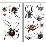 Chunyang 2 Blätter Sexy Temporäre Tattoo wasserdichte Gefälschte Spinne Marienkäfer Kunst Mann Frau Aufkleber Körperkunst Mann Frau Aufkleb