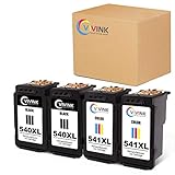 VIVINK PG-540XL CL-541XL Patronen Ersetzt für Canon PG-540 CL-541 Druckerpatronen für Pixma MG4250 MG3650 MX475 MX535 MG4200 MG3550 MX395 MG3600 MX375 Drucker (2Schwarz,2Farbe)